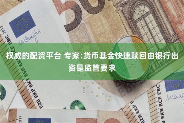 权威的配资平台 专家:货币基金快速赎回由银行出资是监管要求