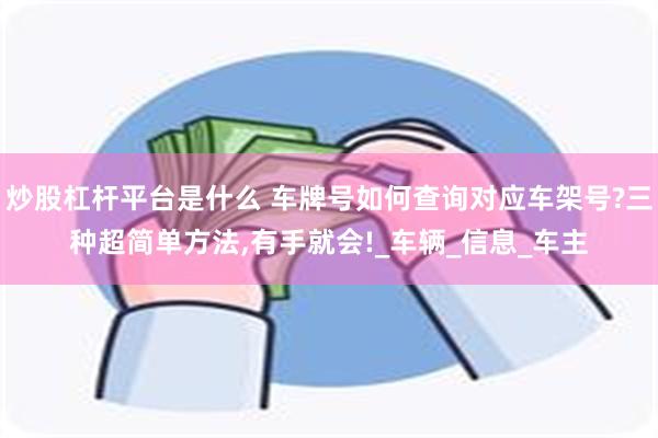炒股杠杆平台是什么 车牌号如何查询对应车架号?三种超简单方法,有手就会!_车辆_信息_车主