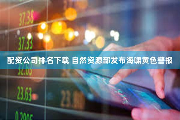 配资公司排名下载 自然资源部发布海啸黄色警报
